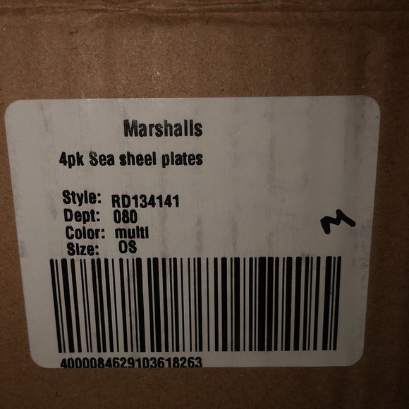 Rae Dunn SEA Seashell Shaped Appetizer Plates Iridescent Blue/Green Set of 4 - Picture 8 of 8